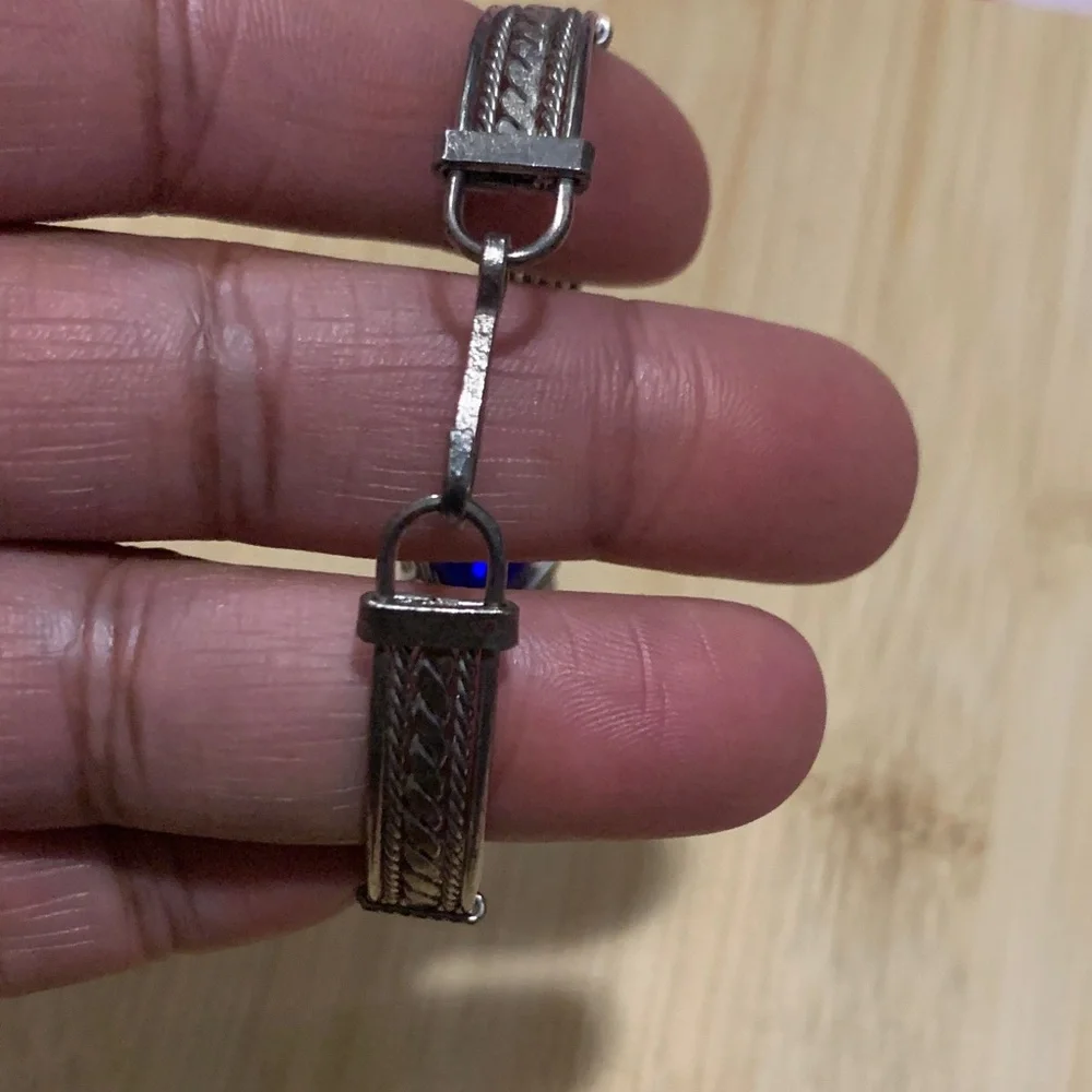 Vintage Silver and Blue Bracelet - Picture 3 of 5